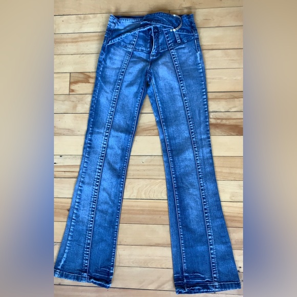 Low Rise Dark Wash Flare Foxy Jeans - Picture 2 of 4